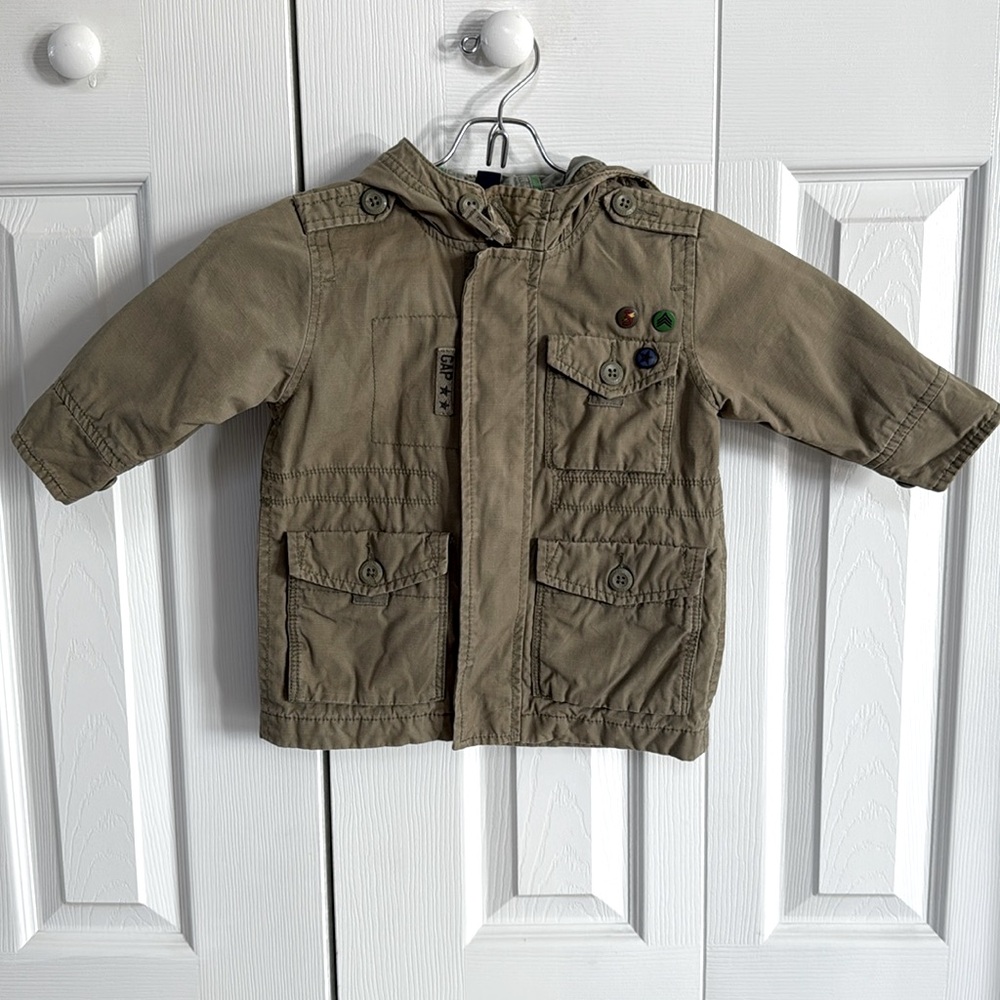 *LIKE NEW* GAP Boy's Military-Style Hooded Jacket - Toddler 12-18 months